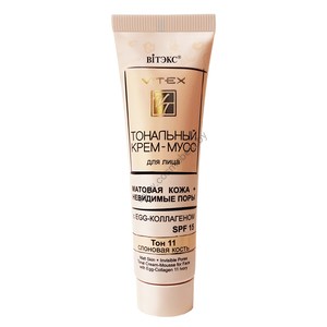 Foundation CREAM-MUSSE for the face MATT SKIN + INVISIBLE Pores WITH EGG-collagen SPF15 tone 11 from Vitex