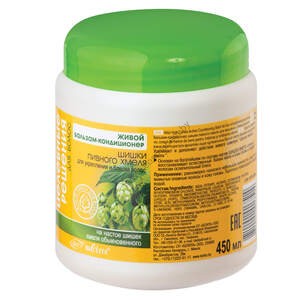Live balm-conditioner for hair strengthening and shine Cones of beer hops from Belita