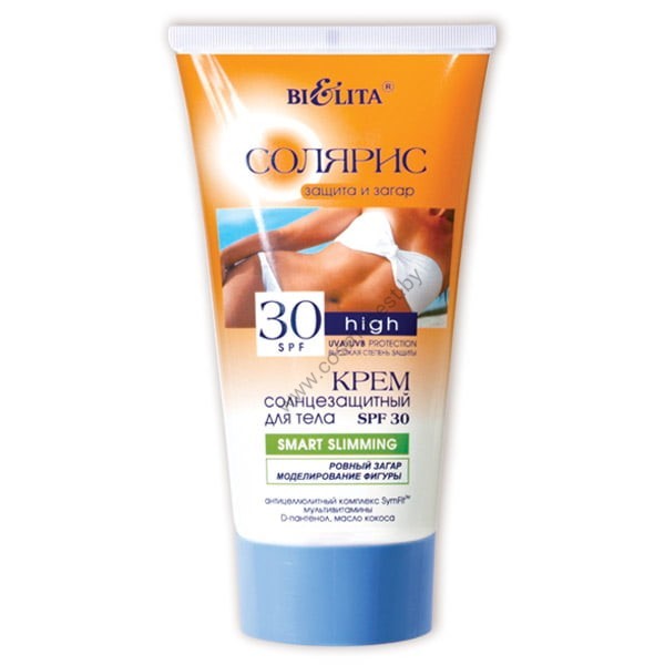 Sunscreen cream for the body SPF 30 SMART SLIMMING Even tan and body modeling from Belita