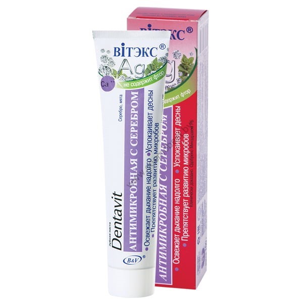 Toothpaste "Dentavit" antimicrobial with silver without fluoride from Vitex