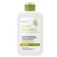 Sebum-regulating deep cleansing detox shampoo based on clay for oily hair from Belita-M