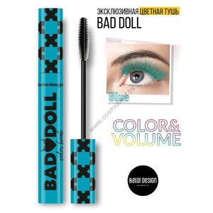 Тушь для ресниц Bad Doll объемная голубая от Belor Design