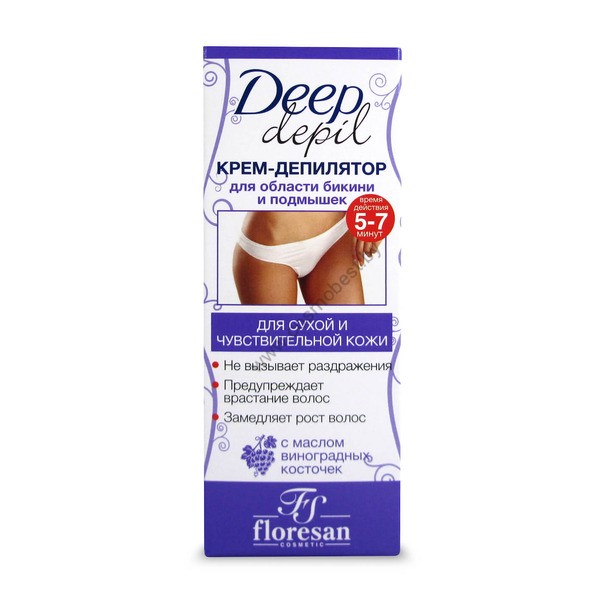 Floresan Bikini and Armpit Depilatory Cream with Grape Seed Oil