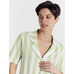 Cotton suit with shorts and shirt in pistachio stripe by Mark Formelle