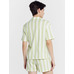 Cotton suit with shorts and shirt in pistachio stripe by Mark Formelle