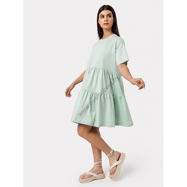 Loose fit cotton dress Pistachio 152491 from Mark Formelle