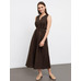 Sundress Dark brown made of natural linen and cotton 152445 from Mark Formelle
