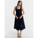 Women's sundress made of cotton and linen in black from Mark Formelle