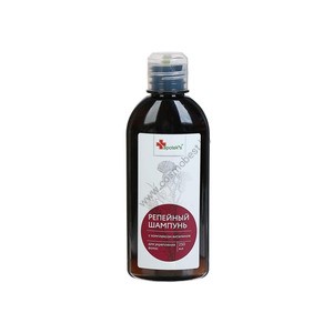 Burdock shampoo with a complex of vitamins for strengthening hair from Mirrolla