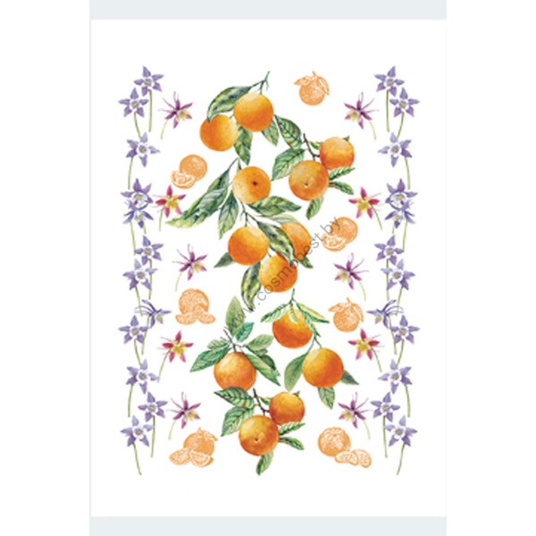 Linen kitchen towel 50x70 Tangerines