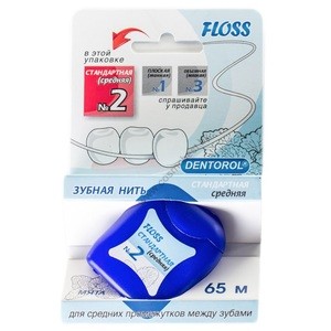 Зубная нить Dentorol N2  Стандартная (средняя) 65м