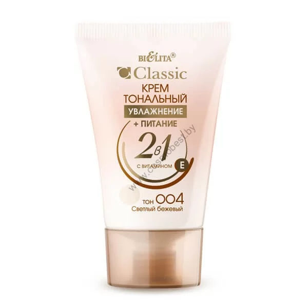 Foundation cream Moisturizing + nutrition 2in1 Tone 004 light beige