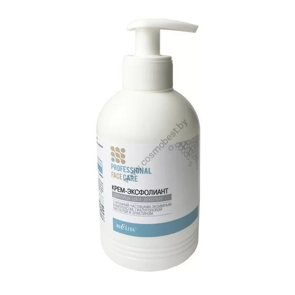 Exfoliant cream for face, neck, décolleté with silicon particles, enzyme complex, hyaluronic acid and elastin from Belit