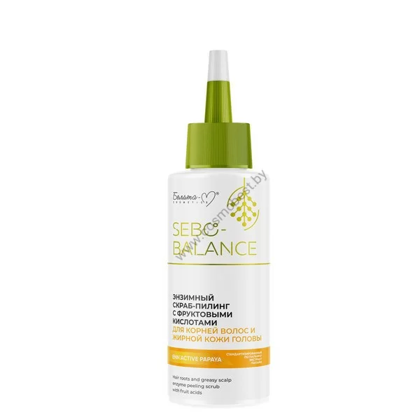 Enzyme peeling scrub with fruit acids for hair roots and oily scalp from Belita-M