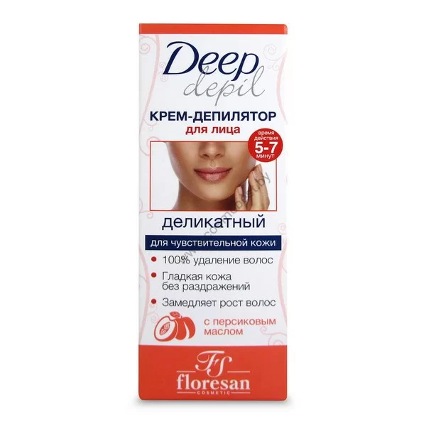 Floresan Peach Oil Delicate Depilatory Facial Hair Removal Cream