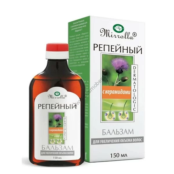 Balm Burdock with a complex of ceramides to increase hair volume from Mirrolla