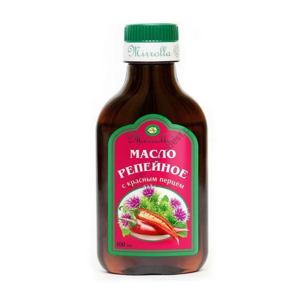 Репейное масло с красным перцем для питания и укрепления волос от Mirrolla
