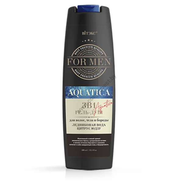 Shower gel for washing hair, body and beard Glacier water and Citrus yuzu from Vitex